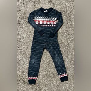 Hanna Andersson Black Fair Isle PJ Set, 4T